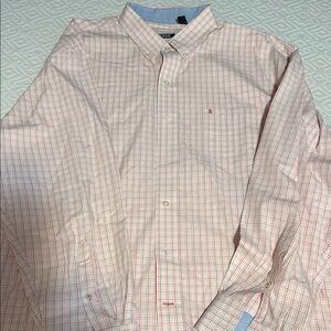 Men's IZOD PINK and white Checkered Shirt